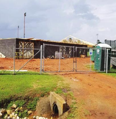 Photos by GRANT DAVIS Queen City ISD upgrades underway at Smith-Wall Stadium