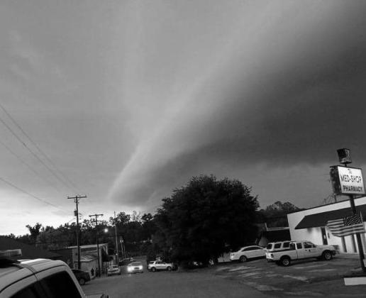 This picture was taken this past Friday 4/26/24 approximately 5:40 PM in Hughes Springs by Officer Jay Cates. Heavy storms roll through Cass County