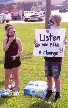 Peaceful protesters gather