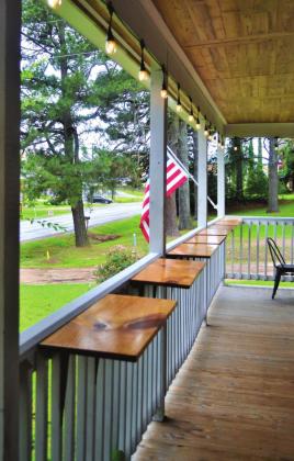 Additional seating has been added on the porch. Linden Public House