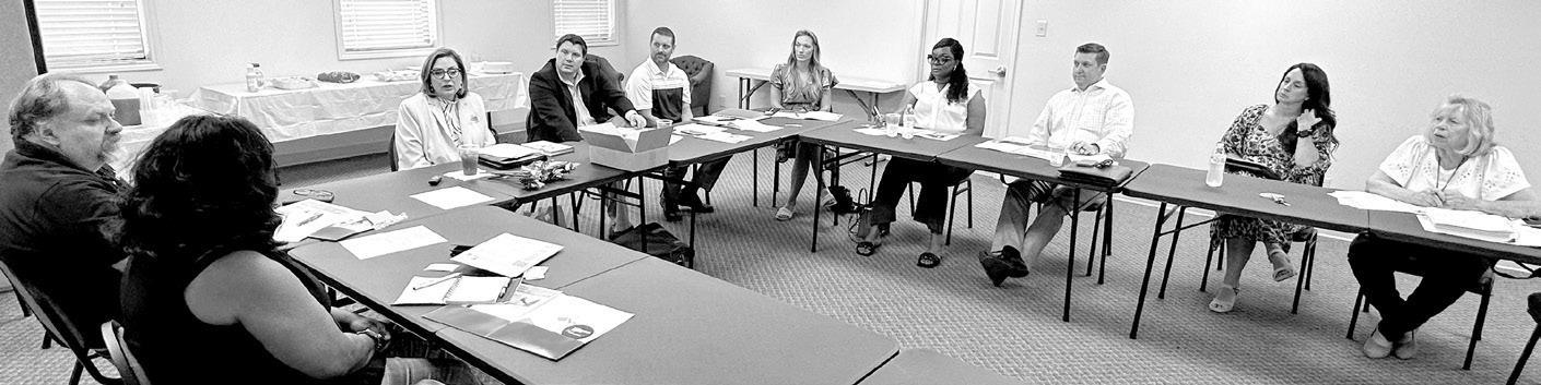 Cass County’s Consortium is meeting at QC City Hall for its ninth monthly session Aug. 10 to share economic development strategies important for the region. From left, the attendees are Bill Heldt, Rea Donna Jones, Shawn Larson,Rea Donna Jones,Lee Ellio SWEPCO presentation for Consortium