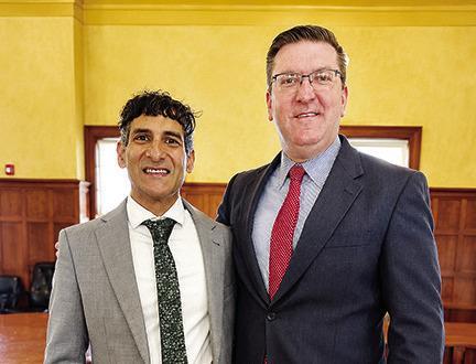 Dr. Oscar Naqvi pictured with Cass County Judge Travis Ransom during a recent presentation focused on integrative well-being and community health initiatives. Dr. Oscar Naqvi pictured with Cass County Judge Travis Ransom during a recent presentation focused on integrative well-being and community health initiatives.