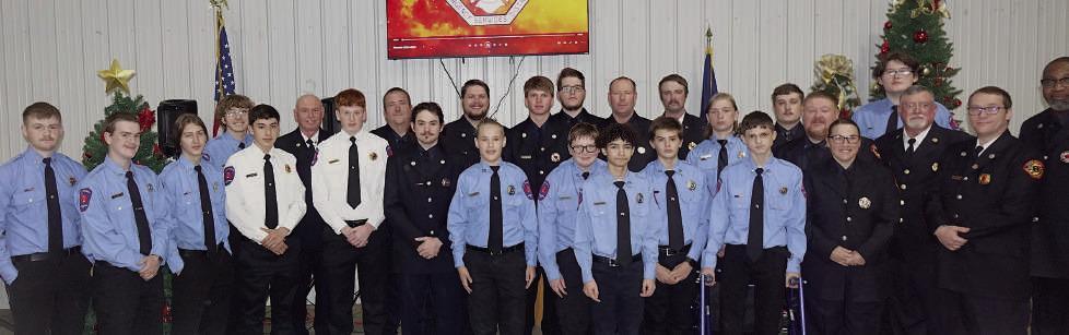 These are the volunteer fire cadets and adult fire fighters of the Cass County Emergency Services District 2.They have just met for the department’s annual Christmas banquet. These are the volunteer fire cadets and adult fire fighters of the Cass County Emergency Services District 2.They have just met for the department’s annual Christmas banquet.