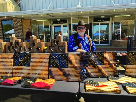 Proud American and artisan Todd Kight, with TK-company out of Atlanta, Texas, poses with some of his best work. Spring Maker’s Market makes its mark