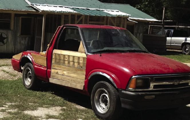 Wooden Car number two is underway out on the Wayne Mathews’ property in the Leek Creek area. Mathews is the artist who enjoys changing things. Wooden Car number two is underway out on the Wayne Mathews’ property in the Leek Creek area. Mathews is the artist who enjoys changing things.