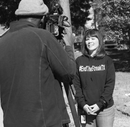 TxDot’s Heather Deaton is interviwed by News Channel 12.