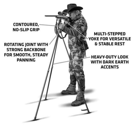 The Primos Trigger Stick is designed to provide a steady rifle rest on any terrain. Ideal for spot and stalk hunts or for use in ground blinds. (Photo courtesy, Primos) No time like the present to cast for Christmas gift ideas