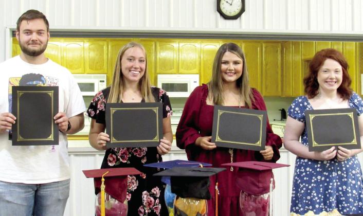The following seniors received scholarships: In no particular order: Presley Braley - Atlanta High School; Hayden Green - Bloomburg High School; Jessica Lawu son - McLeod High School; and Erica Lavoie - Queen City High School. Eastern Cass County School Retirees Association