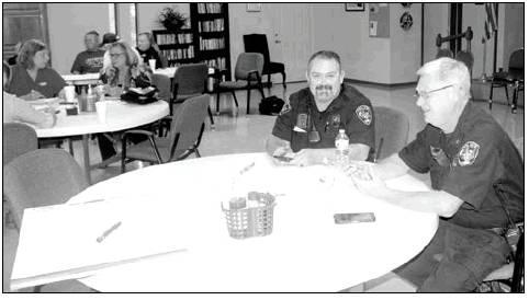 The Linden Police and Fire chief participate in the brainstorming process. While many of the other tables discussed participation and advertising many of their answers not surprisingly included infrastructure and security. Article Image Alt Text