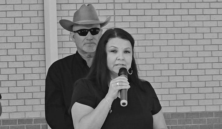 Amanda Hunt read the names of the fallen and Josiah Hunt from Atlanta High School played Taps at the Fallen Officers Memorial Service at the Justice Center in Linden on May 15. Our Cass County Fallen Officers