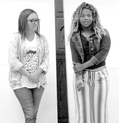 Whitney Goebel (left) speaks to those in attendance before introducing the members of her team Total Chaos. Goebel will lead the Community Activities committee. Zaliyah Mitchell (right) speaks about what the youth of Linden would like to see happen within Linden Together holds second meeting