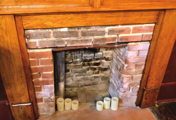 The old fireplace in the bar area. Linden Public House
