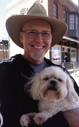 John Waldera and his dog “Topsy” put on their best faces for the Maker’s Market craft fair Saturday in Atlanta. Actually, John seems a little more pleased to pose than Topsy does.The two are recent arrivals to Texarkana from Arizona. Faces of the Market