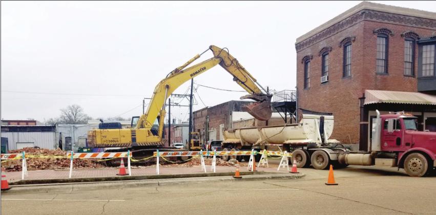 Downtown buildings come down