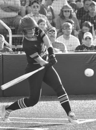 Erica Lavoie hit a solo homerun against Mt. Vernon Lady Bulldogs’ historic playoff run ends