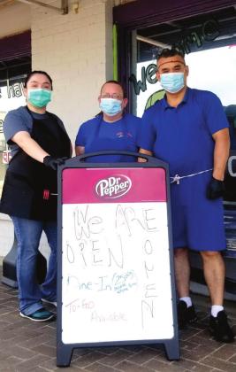 Uncle Juan’s in Linden is open for dine-in business. A maximum of 25 people can be served at one time. Left to right, Diana Noveloa, Debra Beatty, Lupe Miranda, Manager. Shopping returns, dine-in resumes