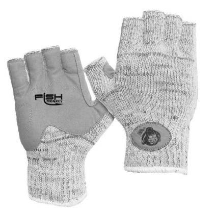 The half-fingered fishing gloves are fashioned from wool to provide excellent insulation while wicking moisture away from the hands to help keep them warm. The gloves have a synthetic leather palm to provide additional support and prevent slippage. (Fish Article Image Alt Text