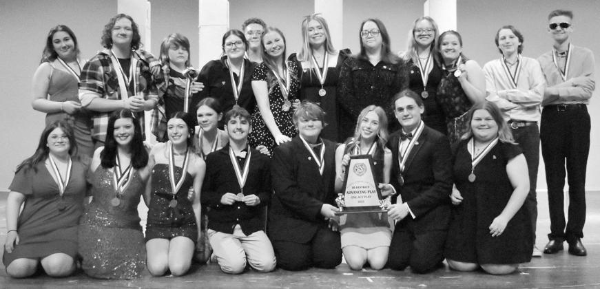 Queen City High School’s One Act Play advanced to the Area round of competition last week with their play The Bisley Boy. Superlative awards were handed out to Linley Butler - Honorable Mention All-Star Cast, Eli Splater - Honorable Mention All-Star Cas Queen City High School’s