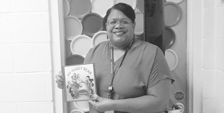 Pam Boyce distributed books to Bloomburg Elementary and Anna Parker, below, read books to elementary kids at McLeod. School Retiree Association presents books