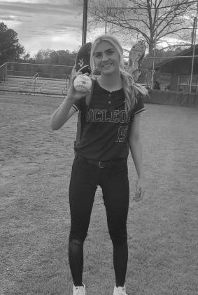 McLeod’s Kenslee Cross pitched a gem against Linden-Kildare as she racked up 13 strikeouts and fell a double short of the cycle. Cross hit a 2-run homerun in the contest. Baseball/Softball