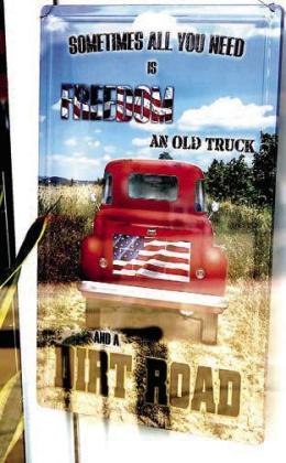 A truck, a flag and a dirt road. That’s all needed by the artist Around Atlanta