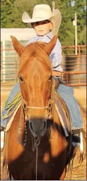 Dodge Lummus, on his horse Gypsy, is the 3-year old son of James and Samantha Lummus. Article Image Alt Text