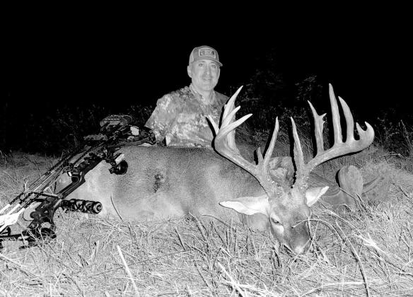 Joe Sinski’s Trinity County 18 pointer is sure to be among the top low fence bucks taken by bow and arrow this season.The buck has been unofficially scored at 191 5/8. (Photo courtesy of Joe Sinski) Joe Sinski’s Trinity County 18 pointer is sure to be among the top low fence bucks taken by bow and arrow this season.The buck has been unofficially scored at 191 5/8. (Photo courtesy of Joe Sinski)