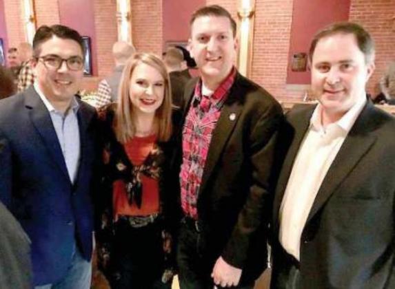 Left to right: Texas State Representative Chris Paddie (R-Marshall) of District 9, Atlanta Mayor Travis Ransom, Cass County District Attorney Courtney Shelton and Fifth District Judge Bill Miller in February at Music City Texas Theater in Linden for “Bl Paddie files for Texas House Speakership