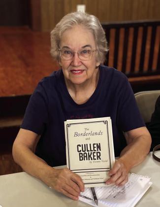 Local historian, teacher and publicist Yvonne Vestal is shown with the book she wrote in 1978 about Cullen Baker. The book also covers “the borderlands” here, around Bloomburg,Texas, and in Arkansas. Local historian, teacher and publicist Yvonne Vestal is shown with the book she wrote in 1978 about Cullen Baker. The book also covers “the borderlands” here, around Bloomburg,Texas, and in Arkansas.