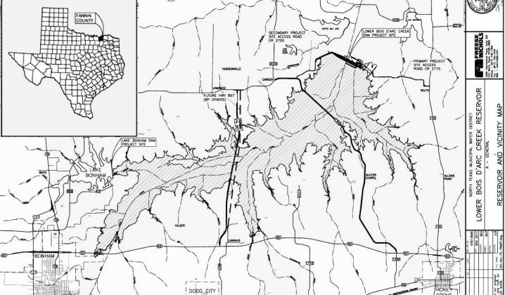 At 16,650-acre, Bois d’Arc Lake in Fannin County will be the first major reservoir to open statewide since Lake O.H.Ivi opened in 1990. The lake level is still about three feet shy of where it needs to be before North Texas Municipal Water District will Just add water