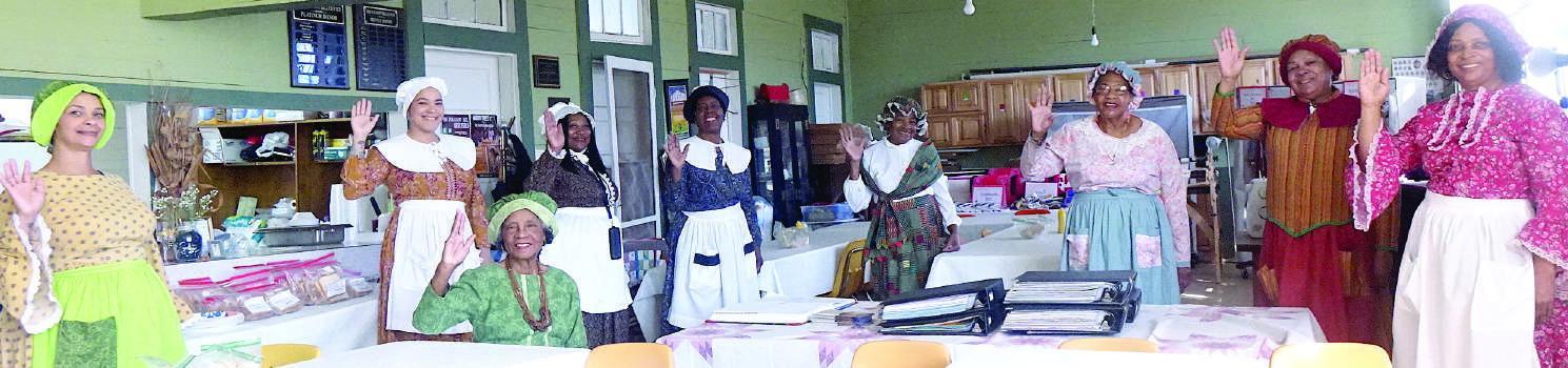 Members of the Pleasant Hill Quilters are ready to present their program “Secret Code Quilt of the Underground Railroad.” From left, they are Whitney Surratt, Deborah White, Ether Blaylock (seated),Theresa Roquemore, Evelyn Richardson, Lawanda Warren, Pleasant Hill 100Th Anniversary