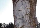 The Woodmen of the World financial organization, which still exists today, provided many of its distinctive tombstone markers for family members of the organization.This one is in the Law’s Chapel Cemetery. Woodmen of the World