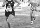 Atlanta’s Ella Stewart placed 78th out of 151 runners with a time of 12:57.00. In this photo she leads Valley Views Rachel Ritchey. Atlanta’s Ella Stewart placed 78th out of 151 runners with a time of 12:57.00. In this photo she leads Valley Views Rachel Ritchey.