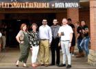 Courtesy photo Queen City band teachers take a group photo under the district’s 2019 motto sign “Let’s Move the Needle”. The educators are, from left: Lauren Langston, Kim Madlock, Band Director Billy Vess, Justin Caldwell and Stephen Bynum. Article Image Alt Text