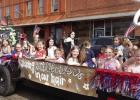 Some floats in the Hughes Springs Wildflower parade are just filled with people. This float says they wear “wildflowers in their hair.” 55th Annual Wildflower Trail-s- Hughes Springs