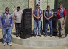 This small group of legionnaires and an Atlanta city employee were all that were needed Oct.16 in the installation of the Middle East War memorial. From left, they are Steven Nettleton, Mike McCune, Wayne Roberson, Mike Steward and Gary Richardson.
