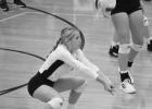 QC libero Brenna Turbeville returns a volley against Hooks. Volleyball