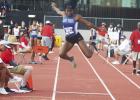 Linden-Kildare Lady Tiger Jamiah Birmingham makes a successful jump in the long jump competition at the UIL State Track Meet. Birmingham took home the bronze medal in the long jump and the silver medal in the triple jump competition at the meet. Photo by 