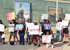 Protest draws small crowd