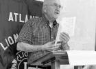 Wednesday Lion Joel Steger had the program for the Atlanta Lions Club, 20 members listened to Rick Blackwood of the Texas Sons of Revolution speak about his club and ancestors. Atlanta Lions Club