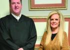 Judge Travis Ransom with Angela Young County officials sworn in for new term