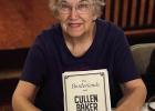 Local historian, teacher and publicist Yvonne Vestal is shown with the book she wrote in 1978 about Cullen Baker. The book also covers “the borderlands” here, around Bloomburg,Texas, and in Arkansas.