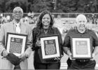 Photos by KENISHA WEBSTER Atlanta’s Hall of Fame committee inducted three more former athletes of Atlanta and Booker T. Washington high schools before the game last Friday night. This year’s honorees were, from left: Freddie James, Ravon Justice and G Article Image Alt Text